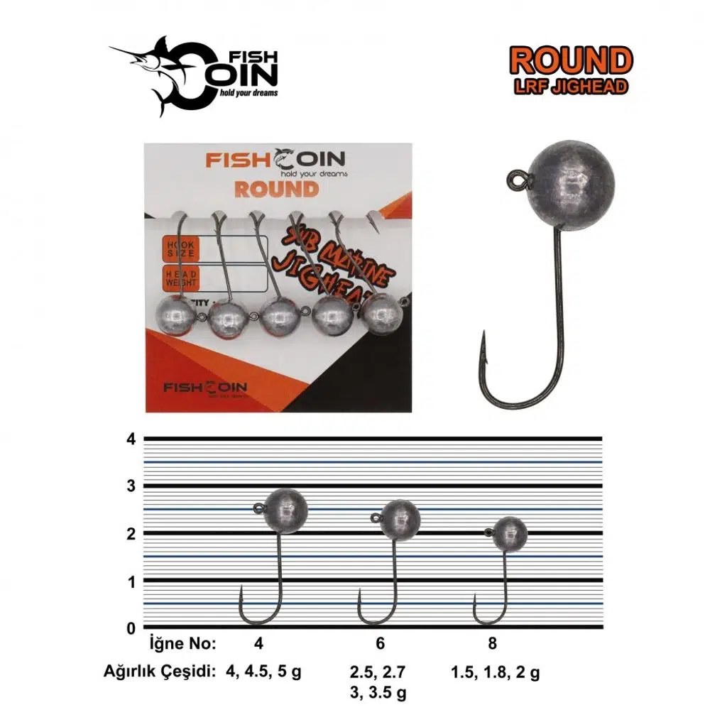 Fishcoin Round Jighead 8-1.8 Gr