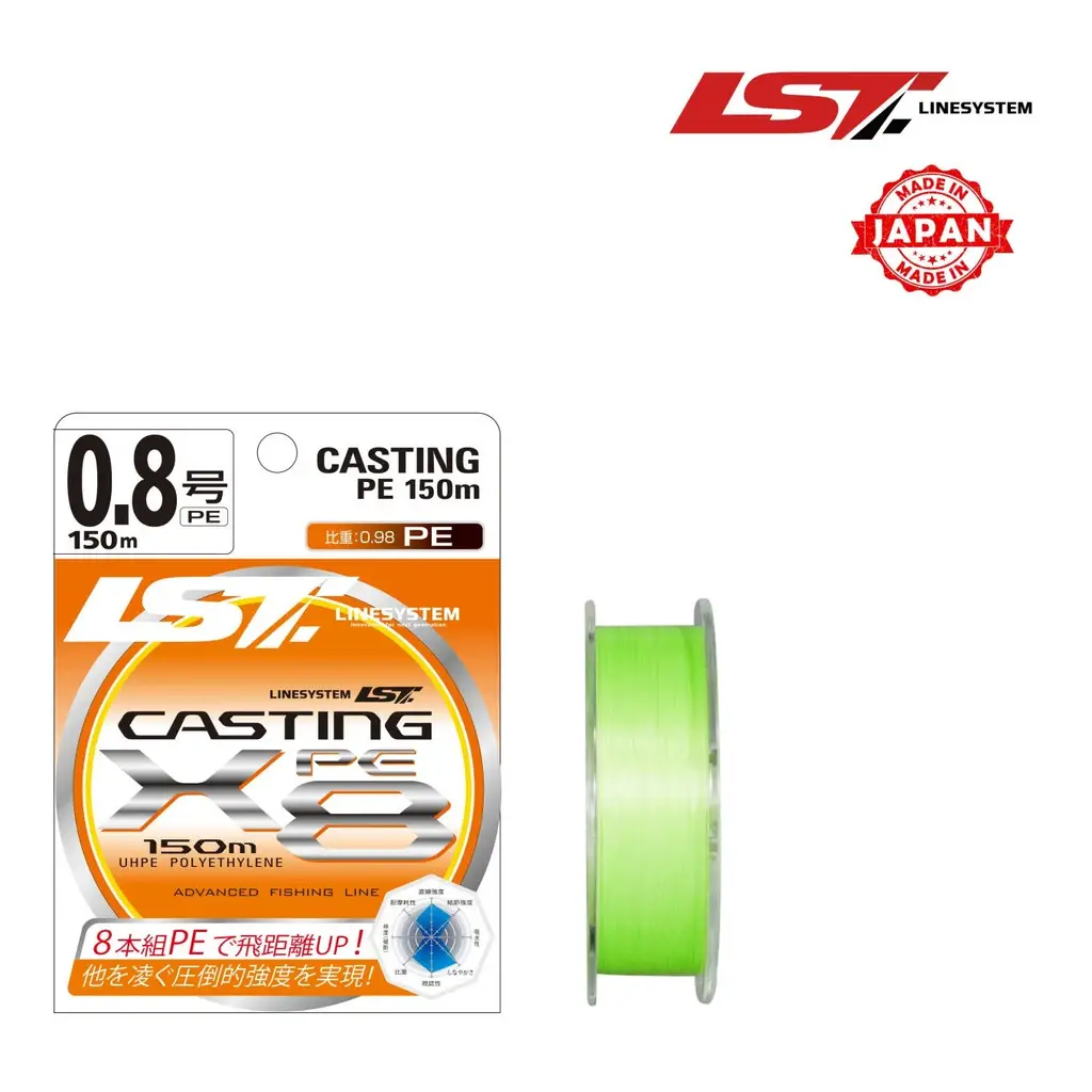LINESYSTEM CASTING PE X8 150MT 0.153 MM AÇIK YEŞİL İP MİSİNA
