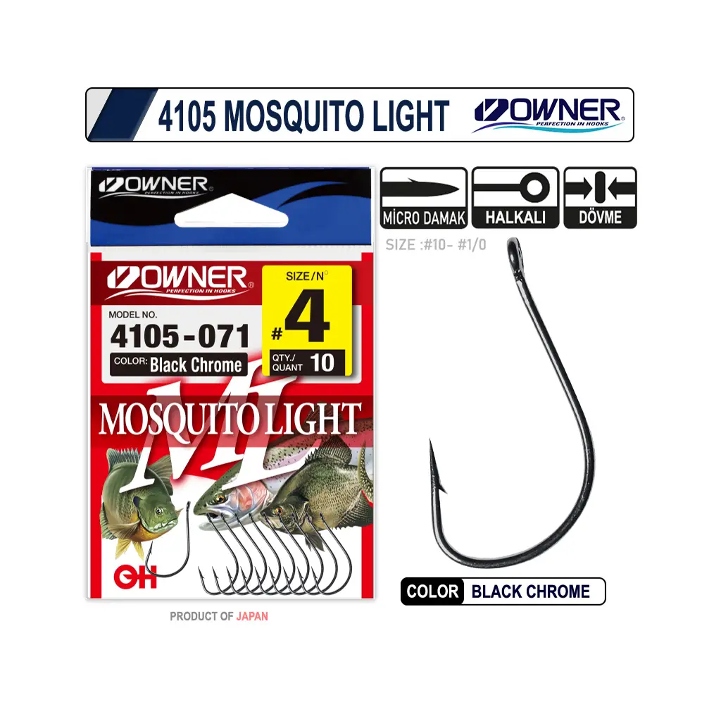 Owner 4105 Musquito Light Black Chrome İğne 2 9Pcs