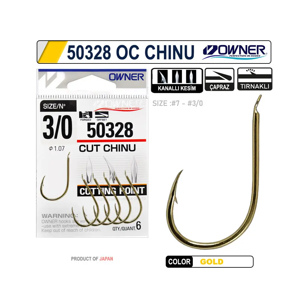 OWNER 50328 Cut Chinu Gold No:2 9Pcs