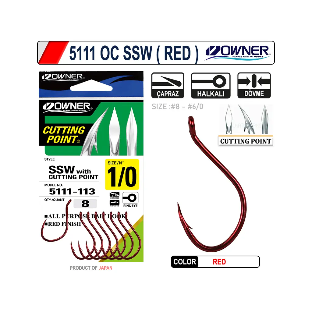 OWNER 5111 OC SSW (RED) Olta İğnesi 6/0