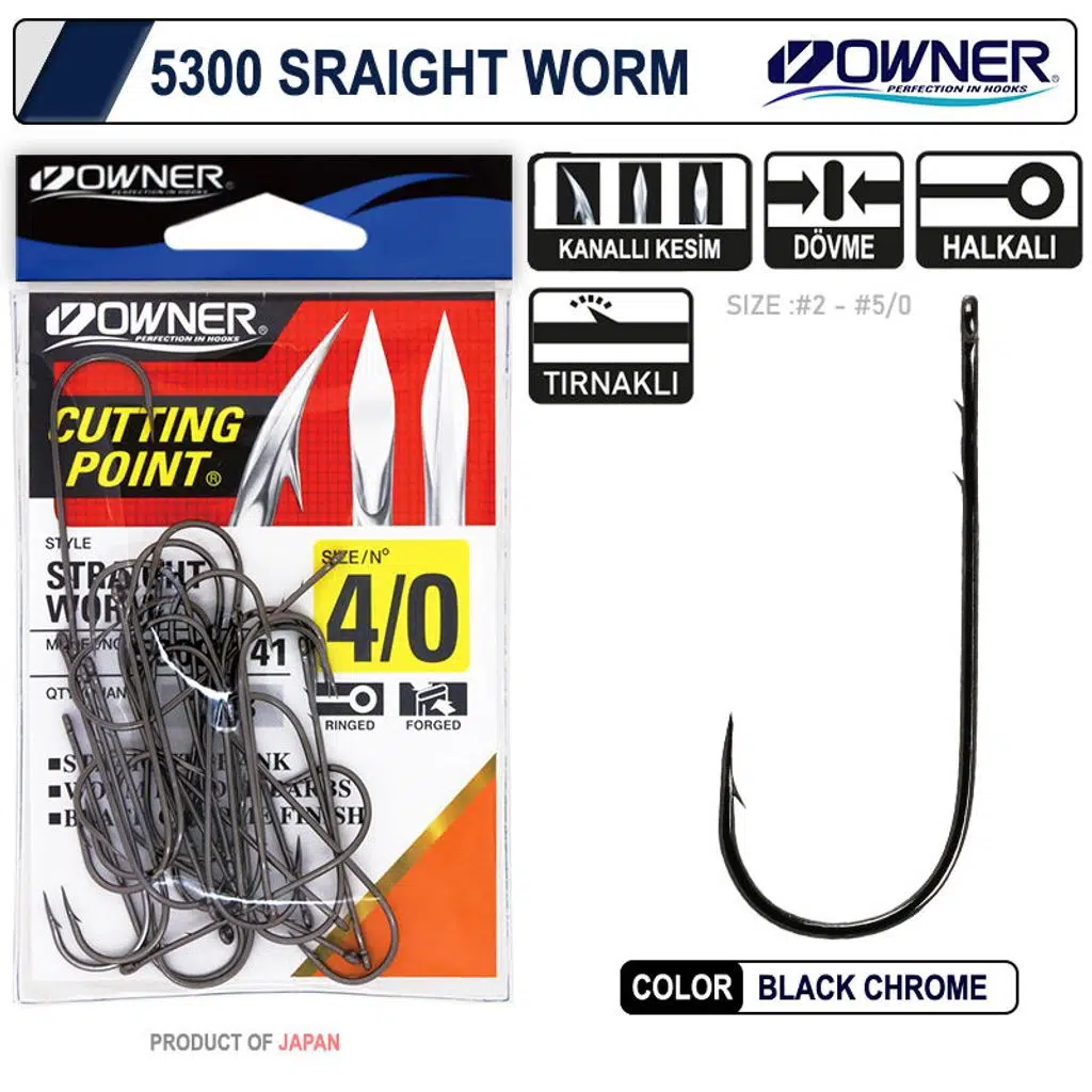Owner 5300 Straight Shank Black Chrome İğne No:1 34Pcs