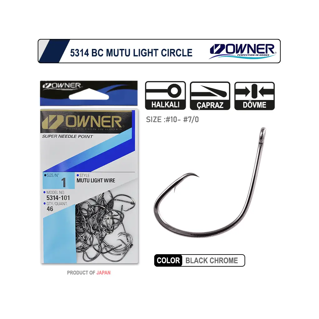 Owner 5314 Mutu Light Black Chrome İğne No:4 51 Pcs